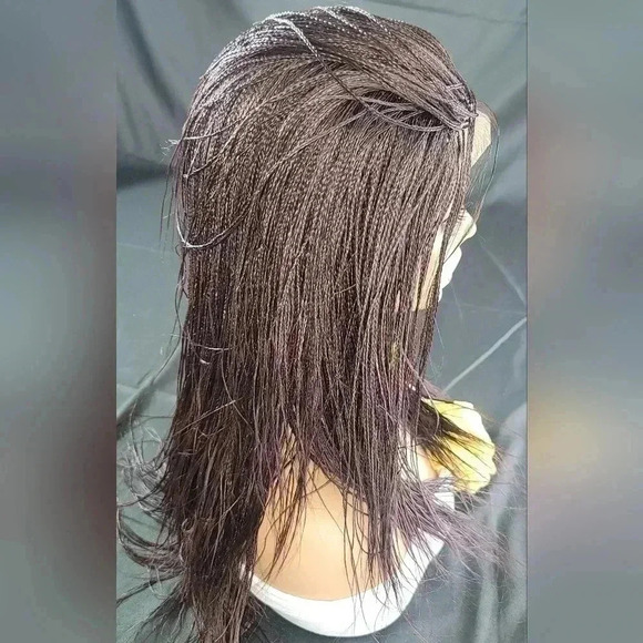 Braided full  Lace Wig Micro millions braids, medium, #99j red wine N… - Picture 16 of 17